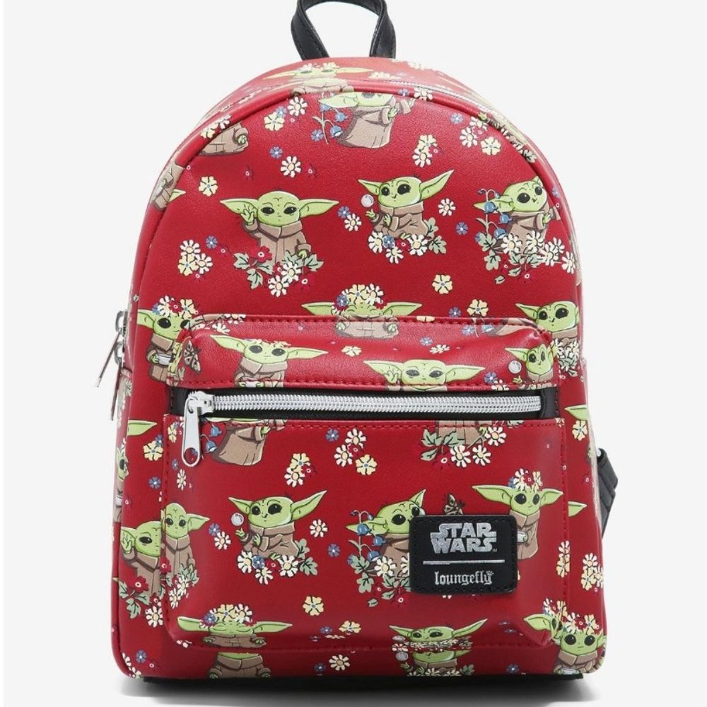 Loungefly Star Wars The Mandalorian The Child Floral Mini Backpack NWT